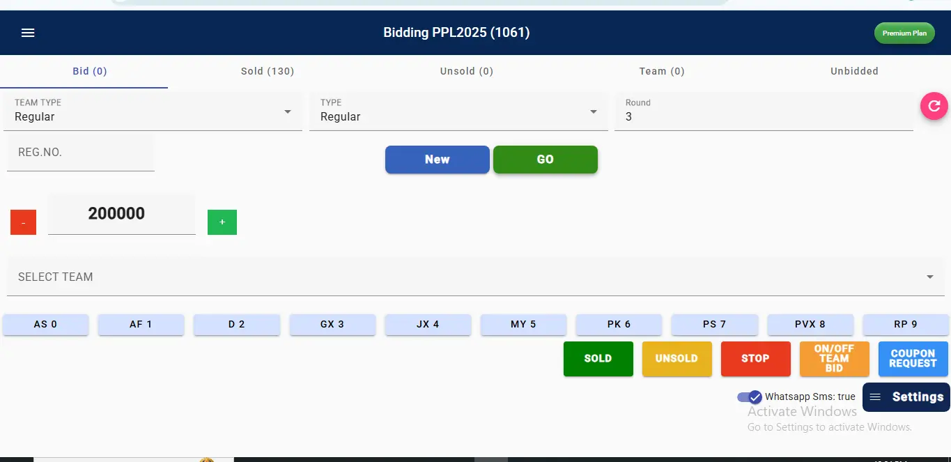 Live Bidding/Auction