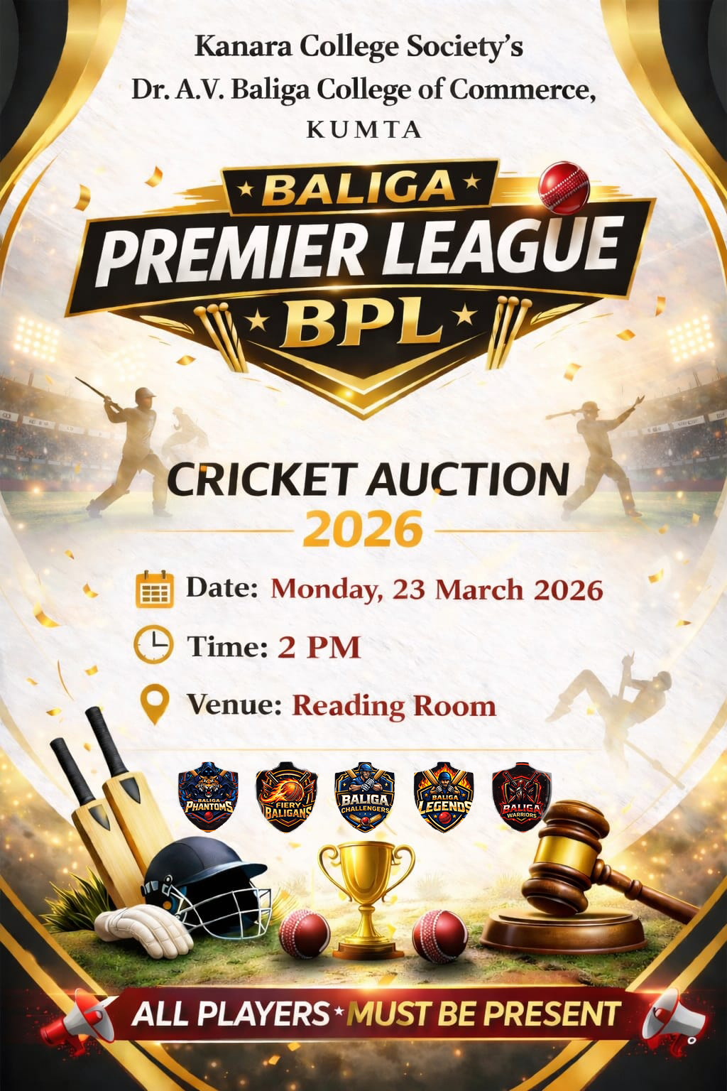 Baliga Premier League - Live Auction (Regular) | allauction.in